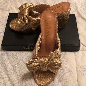 Lulu's Dorothea Rose Gold Knotted High Heel Sandals
